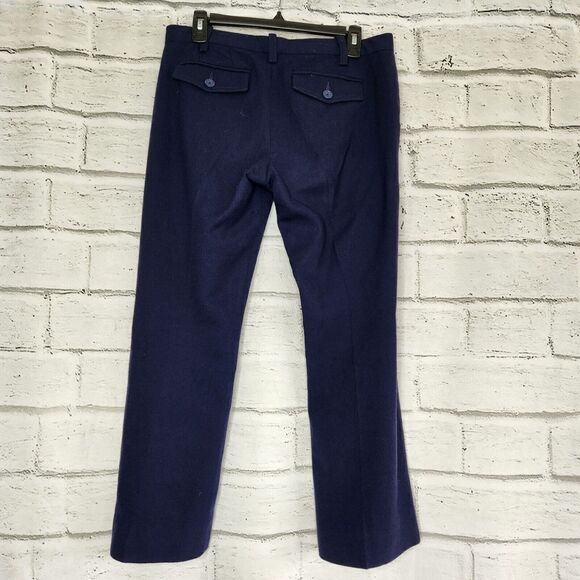 Marc Jacobs Navy Blue 100% Wool Wide Leg Dress Pant Trousers Lined Size 8 - Picture 2 of 10